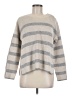 M Magaschoni 100% Cashmere Stripes Gray Cashmere Pullover Sweater Size M - photo 1