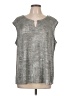 Calvin Klein Metallic Silver Sleeveless Blouse Size L (estimated) - photo 1