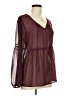Charming Charlie 100% Polyester Burgundy Long Sleeve Blouse Size M - photo 1