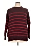 Ann Taylor LOFT Stripes Burgundy Pullover Sweater Size XL - photo 1
