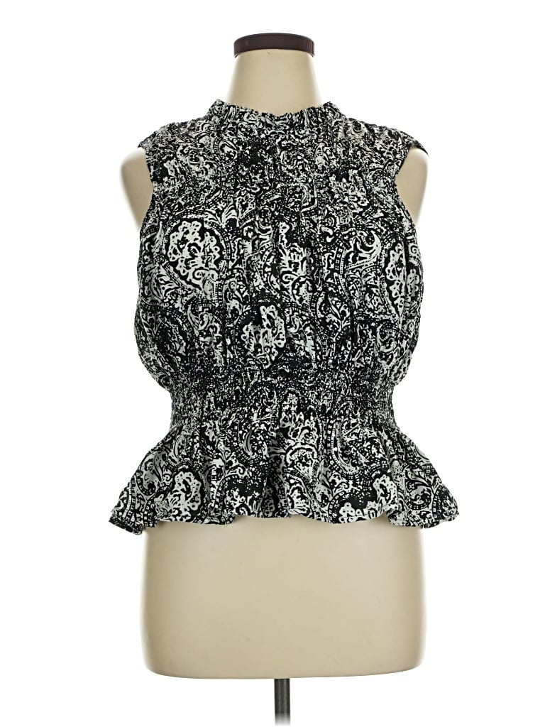 Pre-owned A.n.a. A New Approach Sleeveless Blouse In Black