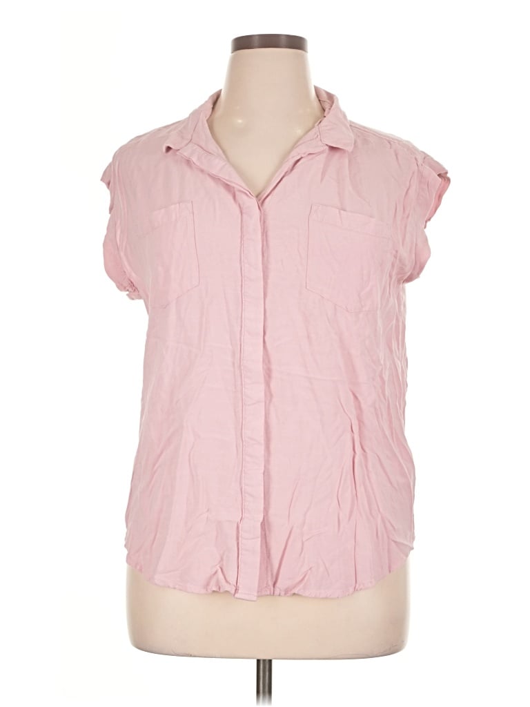 Pre-owned Jachs Girlfriend Sleeveless Button Down Shirt In Pink