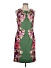 Ann Taylor 100% Polyester Print Green Cocktail Dress Size 8 - photo 1