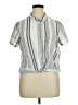 Universal Thread Stripes Silver Short Sleeve Blouse Size XL - photo 1
