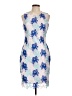 Calvin Klein 100% Polyester Print Blue Cocktail Dress Size L (estimated) - photo 1