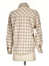 THML Checkered-gingham Tan Long Sleeve Blouse Size S - photo 2