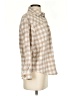 THML Checkered-gingham Tan Long Sleeve Blouse Size S - photo 4