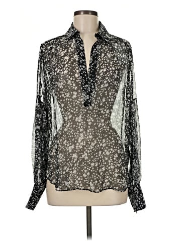 7 For All Mankind Long Sleeve Silk Top (view 1)