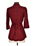 Odille Checkered-gingham Red 3/4 Sleeve Button-Down Shirt Size 0 - photo 2