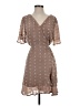 Emelia 100% Polyester Polka Dots Tan Casual Dress Size S - photo 1