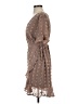 Emelia 100% Polyester Polka Dots Tan Casual Dress Size S - photo 5