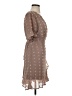 Emelia 100% Polyester Polka Dots Tan Casual Dress Size S - photo 4