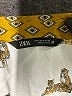 Zara 100% Polyester Animal Print Gold Yellow Long Sleeve Blouse Size S - photo 7