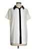 Unbranded 100% Polyester Color Block Ivory White Short Sleeve Blouse Size S - photo 1