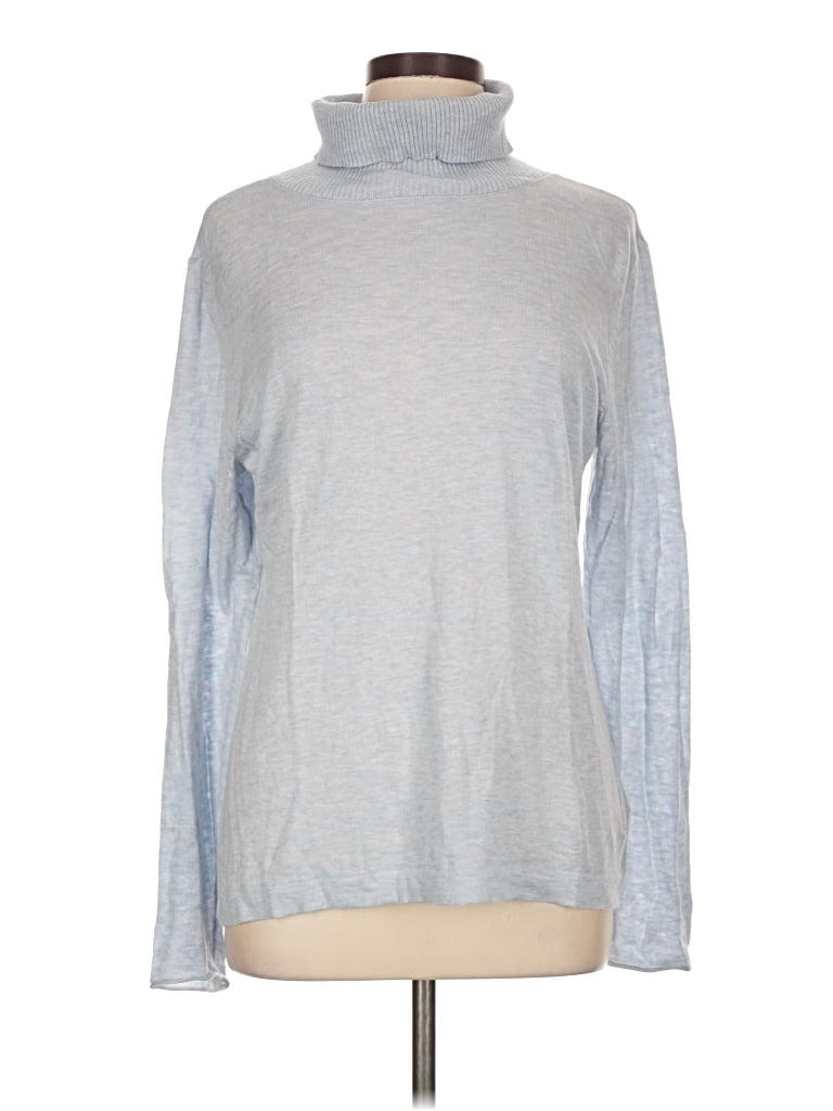 Pre-owned Nic + Zoe Turtleneck Sweater In Silver