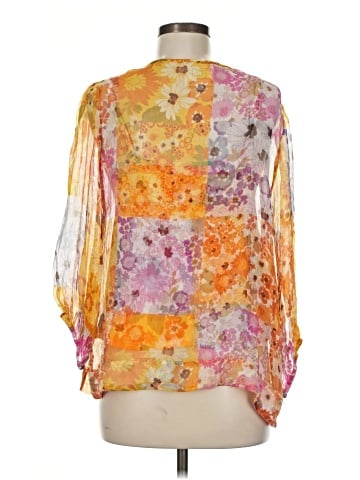Johnny Was 3/4 Sleeve Silk Top (view 2)