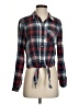 Noisy May 100% Cotton Plaid Red Blue Long Sleeve Blouse Size S - photo 1