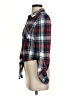 Noisy May 100% Cotton Plaid Red Blue Long Sleeve Blouse Size S - photo 5