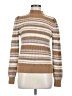 Ann Taylor LOFT 100% Polyester Stripes Tan Turtleneck Sweater Size M - photo 1