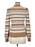 Ann Taylor LOFT 100% Polyester Stripes Tan Turtleneck Sweater Size M - photo 2