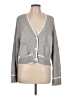 Sincerely Jules Stripes Solid Gray Cardigan Size L - photo 1