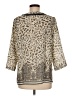Zac & Rachel Animal Print Tan 3/4 Sleeve Blouse Size M - photo 2