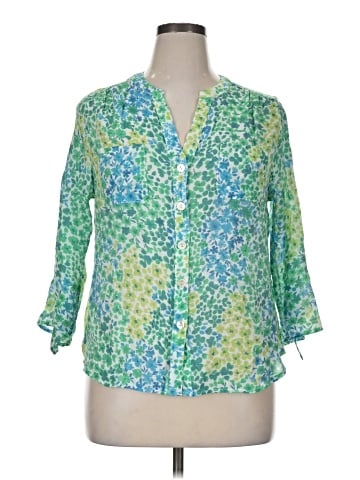 Indigo Rose 3/4 Sleeve Blouse (view 1)