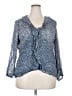 Lucky Brand Blue Long Sleeve Blouse Size XXL - photo 1
