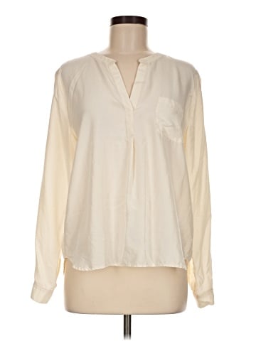 Garnet Hill Long Sleeve Silk Top (view 1)