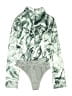 Boohoo 100% Polyester Green Silver Bodysuit Size 4 - photo 2