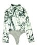 Boohoo 100% Polyester Green Silver Bodysuit Size 4 - photo 1