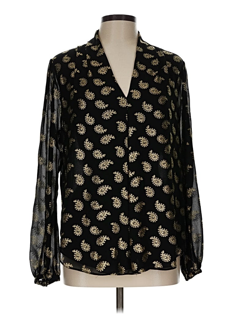 Pre-owned Michael Michael Kors Long Sleeve Blouse In Black