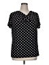 Jaclyn Smith Polka Dots Black Short Sleeve Blouse Size XL - photo 1