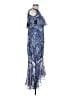 FARM Rio 100% Polyester Paisley Blue Cocktail Dress Size L - photo 4