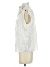 Ann Taylor Animal Print Silver Sleeveless Button-Down Shirt Size XS - photo 5