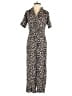 ASOS Design 100% Viscose Animal Print Brown Jumpsuit Size 2 - photo 1