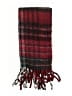 Free People 100% Polyester Plaid Burgundy Red Scarf One size - photo 2
