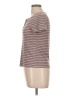 Pink Rose Tweed Brown Short Sleeve Henley Size L - photo 5