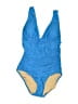 J.Crew Color Block Blue One Piece Swimsuit Size 00 - photo 1