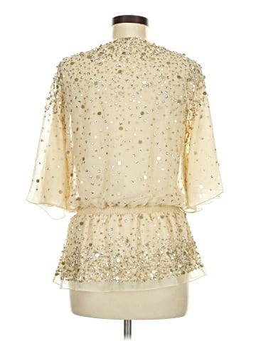 Black Saks Fifth Avenue 3/4 Sleeve Blouse (view 2)