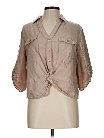 INC International Concepts 3/4 Sleeve Button-Down Shirt (view 1)