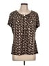 Notations Brown Short Sleeve Top Size L - photo 1