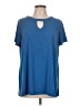 Susan Graver Blue Short Sleeve Top Size L - photo 1