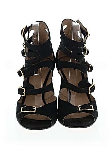 Chloé Suede Strappy Buckle Wedge Sandals (view 2)