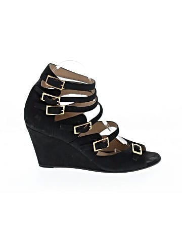 Chloé Suede Strappy Buckle Wedge Sandals (view 1)
