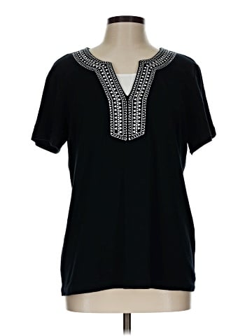 Karen Scott Short Sleeve Henley (view 1)