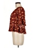 Lily White Brown 3/4 Sleeve Blouse Size M - photo 5