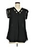 Daniel Rainn 100% Polyester Black Short Sleeve Blouse Size M - photo 1