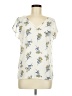 Papermoon 100% Polyester Ivory Short Sleeve Blouse Size M - photo 1