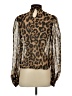 Shein 100% Polyester Animal Print Brown Long Sleeve Blouse Size XS - photo 2